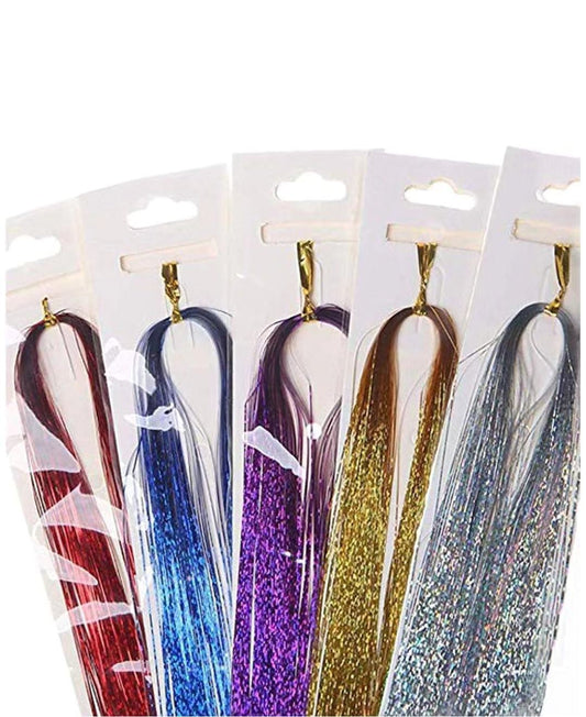 100cm Silk Stripe Hair Extensions — Colourful, Laser Silk & Party-Ready