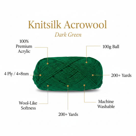 Infographic – Knitsilk Acrowool Dark Green