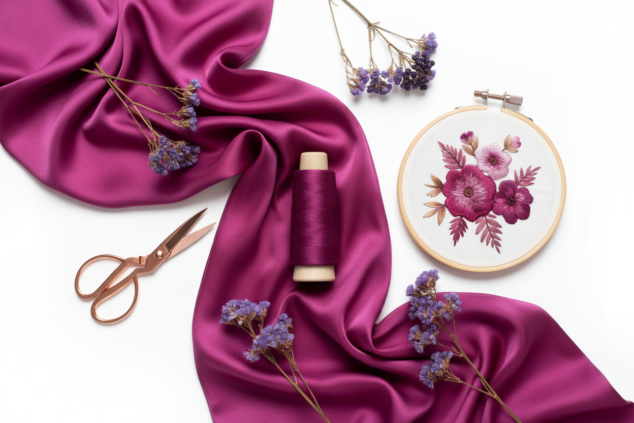 Lifestyle – Magenta Plum Silk Thread Spool