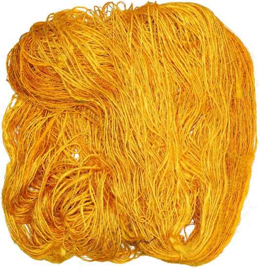 Knitsilk Recycled Sari Silk Worsted Yarn - Yellow | 150+ Yards, 100gm
