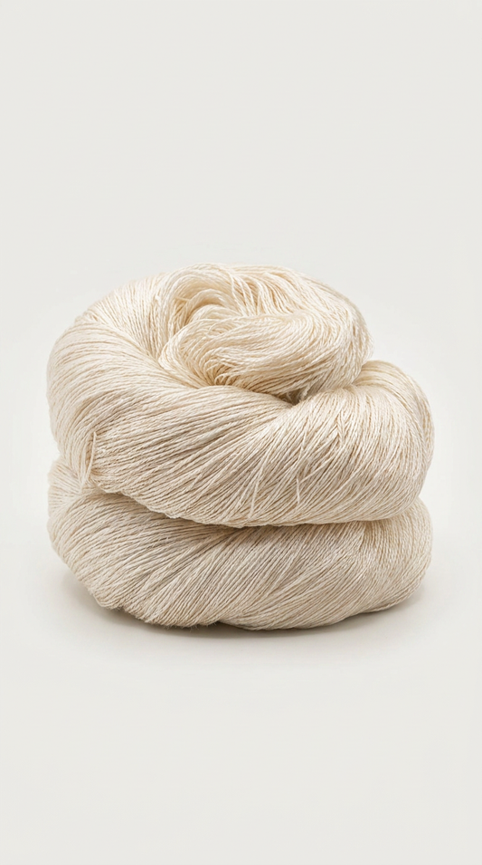 Knitsilk 100% Mulberry Silk Yarn 20/2 Undyed — pure white silk skein for hand dyeing