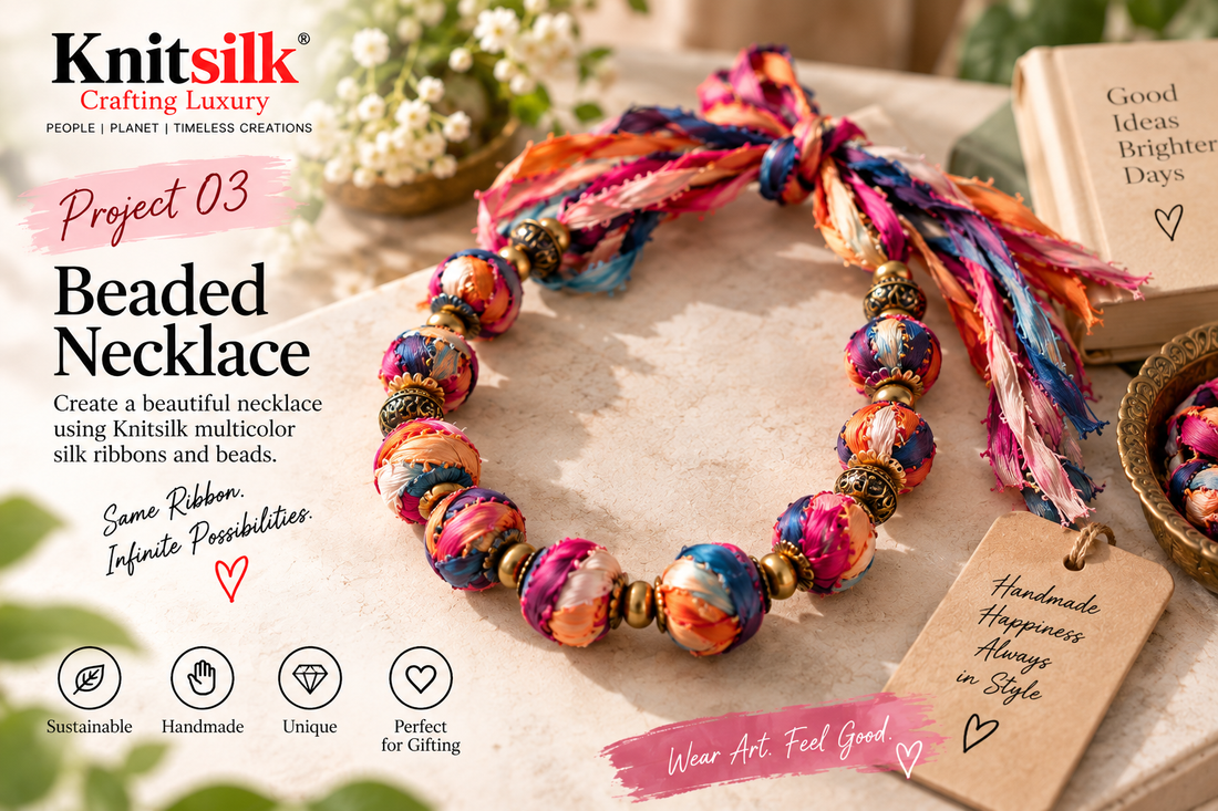 DIY Beaded Silk Ribbon Bracelet 💜✨ Free Tutorial No.3