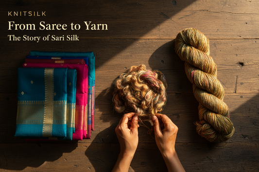 From saree to yarn — how Knitsilk Recycled Sari Silk Yarn is made by women artisans in India