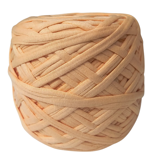Knitsilk Flexi T-Shirt Yarn – 450g Super Chunky Recycled Cotton Blend – Peach – Soft, Durable, Eco-Friendly Bulky Yarn for Knitting, Crochet, Macramé & DIY Crafts | 130+ Yards