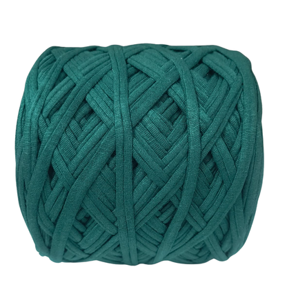 Knitsilk Flexi T-Shirt Yarn – 450g Super Chunky Recycled Cotton Blend – Peacock green – Soft, Durable, Eco-Friendly Bulky Yarn for Knitting, Crochet, Macramé & DIY Crafts | 130+ Yards