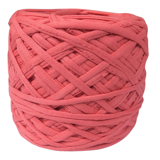 Knitsilk Flexi T-Shirt Yarn – 450g Super Chunky Recycled Cotton Blend – Dark peach – Soft, Durable, Eco-Friendly Bulky Yarn for Knitting, Crochet, Macramé & DIY Crafts | 130+ Yards