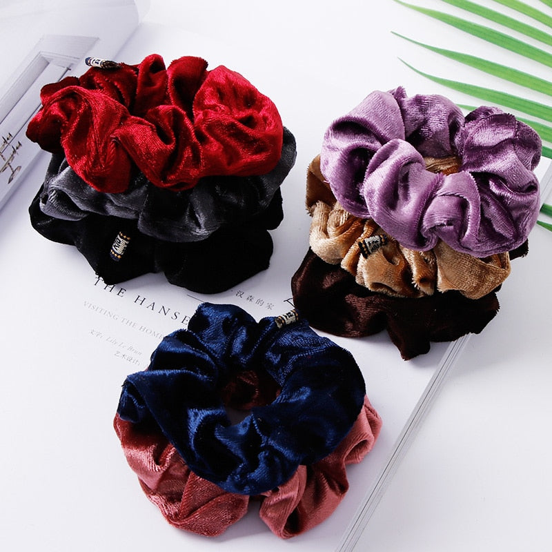 Velvet Scrunchie Hair Band — Soft Ponytail Holder for Women