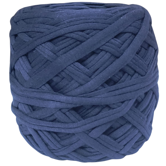 Knitsilk Flexi T-Shirt Yarn – 450g Super Chunky Recycled Cotton Blend –Navy blue – Soft, Durable, Eco-Friendly Bulky Yarn for Knitting, Crochet, Macramé & DIY Crafts | 130+ Yards