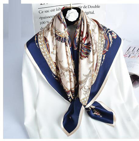 Mulberry Silk Square Scarf — European Style, 88×88 cm, All-Season Luxury