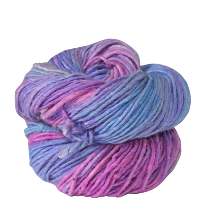 Fil simple en mélange laine-soie Knitsilk | Fil de mérinos et soie 100g pour le tricot et le crochet | Laine tonale panachée teinte à la main, poids Sport/DK | Fil naturel équitable (Yukon)
