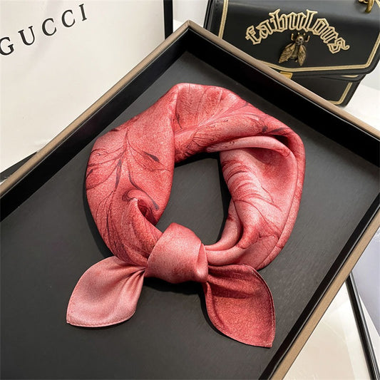 Mulberry Silk Square Scarf — Vintage Real Silk, Floral & Versatile 53×53 cm