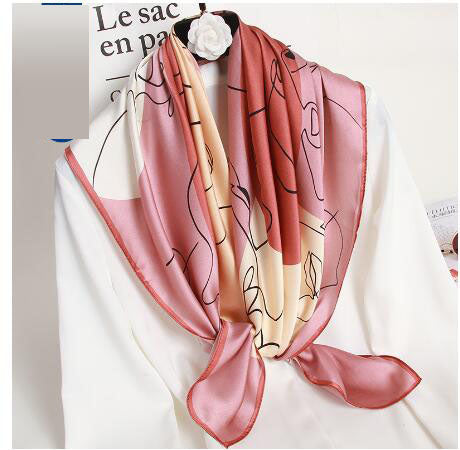 Mulberry Silk Square Scarf — European Style, 88×88 cm, All-Season Luxury