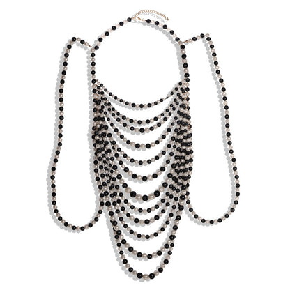 Beaded Sweater Chain Necklace — Elegant Banquet & Evening Jewellery