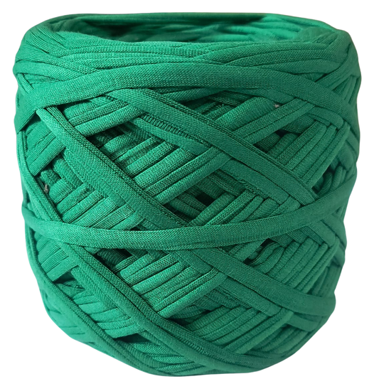 Knitsilk Flexi T-Shirt Yarn – 450g Super Chunky Recycled Cotton Blend –Green – Soft, Durable, Eco-Friendly Bulky Yarn for Knitting, Crochet, Macramé & DIY Crafts | 130+ Yards