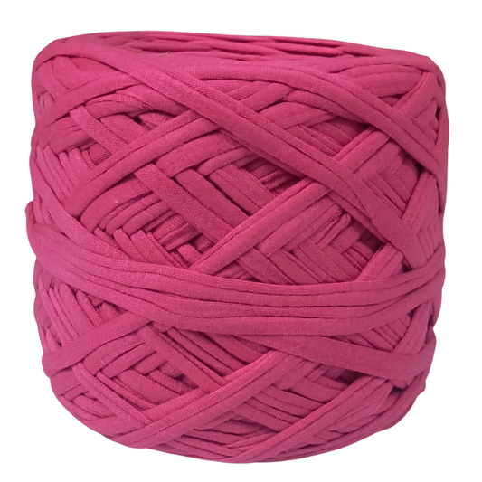 Knitsilk Flexi T-Shirt Yarn – 450g Super Chunky Recycled Cotton Blend –Pink – Soft, Durable, Eco-Friendly Bulky Yarn for Knitting, Crochet, Macramé & DIY Crafts | 130+ Yards