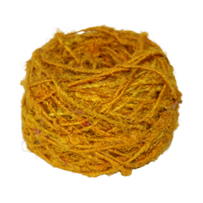 Knitsilk Recycled Sari Seidengarn – Senf | 78 Meter | 100g | 1 Knäuel