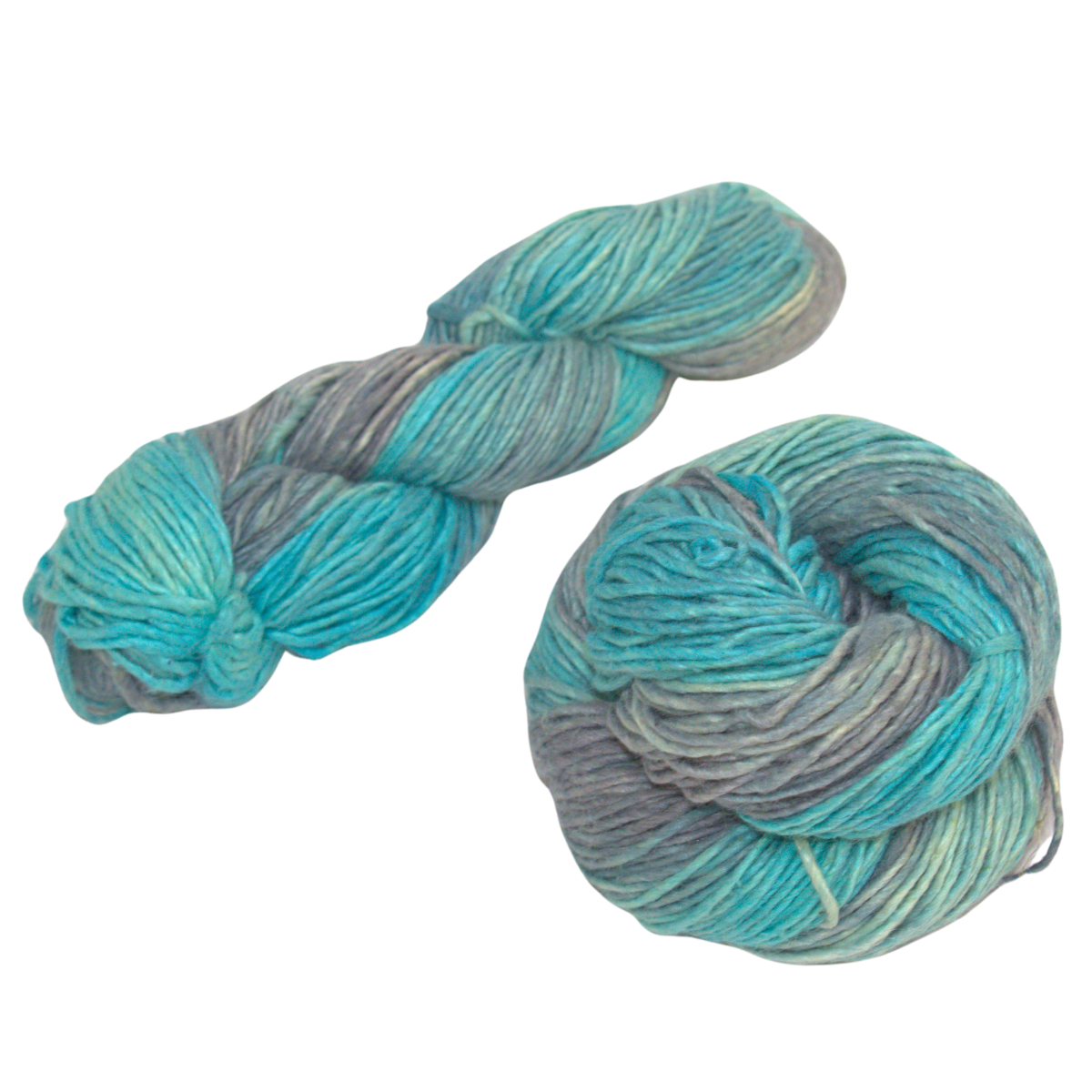 Fil simple en mélange laine-soie Knitsilk | Fil de mérinos et soie 100g pour le tricot et le crochet | Laine tonale panachée teinte à la main, poids Sport/DK | Fil naturel équitable (Yukon)
