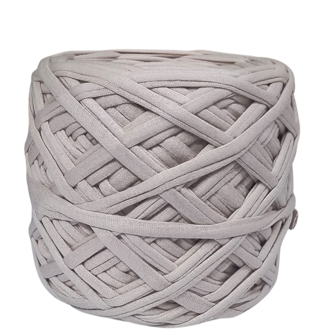 Knitsilk Flexi T-Shirt Yarn – 450g Super Chunky Recycled Cotton Blend –Light grey – Soft, Durable, Eco-Friendly Bulky Yarn for Knitting, Crochet, Macramé & DIY Crafts | 130+ Yards
