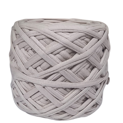 Knitsilk Flexi T-Shirt Yarn – 450g Super Chunky Recycled Cotton Blend –Light grey – Soft, Durable, Eco-Friendly Bulky Yarn for Knitting, Crochet, Macramé & DIY Crafts | 130+ Yards