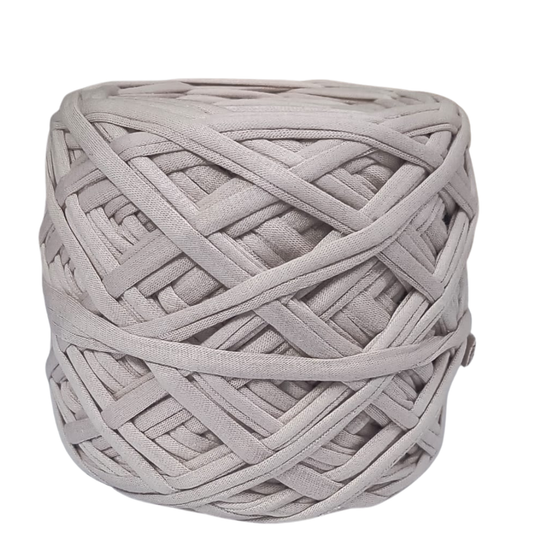 Knitsilk Flexi T-Shirt Yarn – 450g Super Chunky Recycled Cotton Blend –Light grey – Soft, Durable, Eco-Friendly Bulky Yarn for Knitting, Crochet, Macramé & DIY Crafts | 130+ Yards