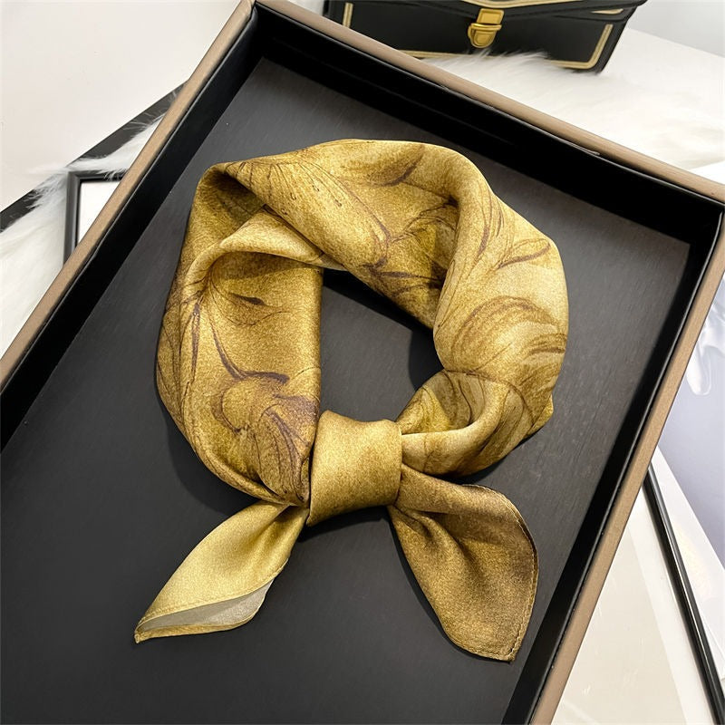 Mulberry Silk Square Scarf — Vintage Real Silk, Floral & Versatile 53×53 cm