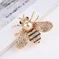 Gold Bee Brooch Pin — Diamond-Inlaid Alloy, Nature-Inspired Jewellery Accessory