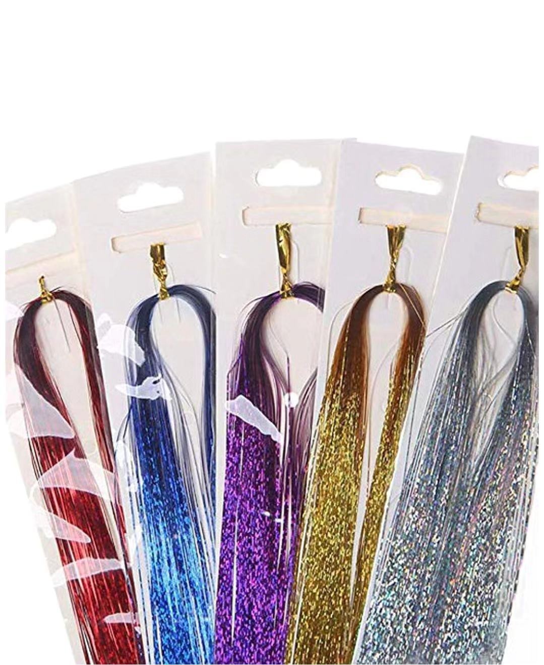 100cm Silk Stripe Hair Extensions — Colourful, Laser Silk & Party-Ready