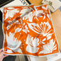 Printed Mulberry Silk Square Scarf — Vibrant Colours, Spring & Autumn, 53×53 cm