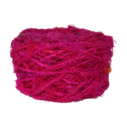 Knitsilk Recycled Sari Silk Yarn - Pink | 85 Yards | 100g | 1 Gum Ball