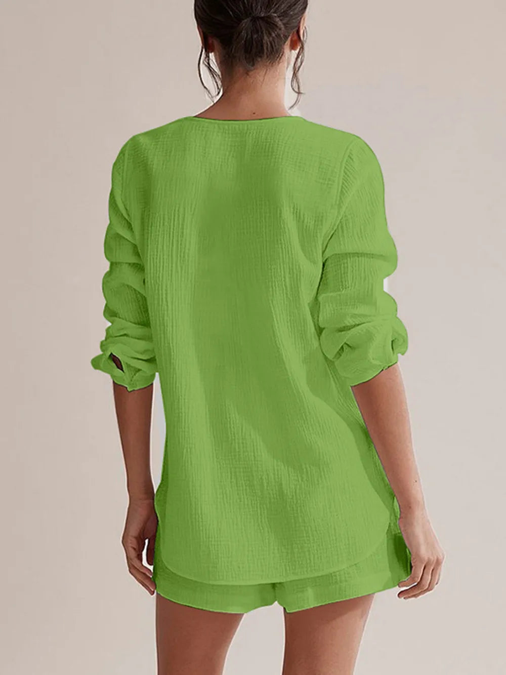 Ladies' Cotton Gauze Summer Pyjama Set — Lightweight Two-Piece Loungewear