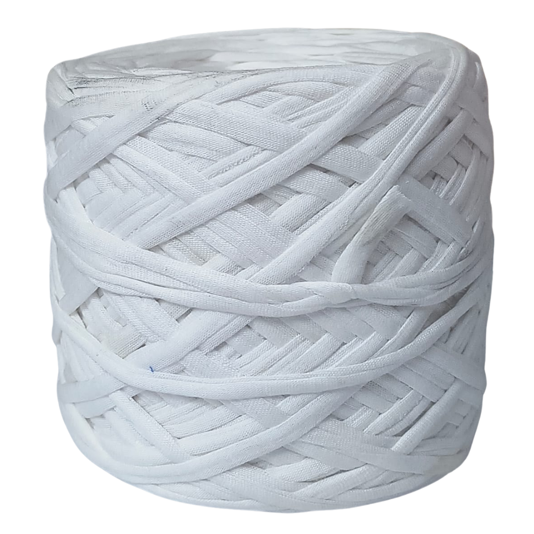 Knitsilk Flexi T-Shirt Yarn – 450g Super Chunky Recycled Cotton Blend –White – Soft, Durable, Eco-Friendly Bulky Yarn for Knitting, Crochet, Macramé & DIY Crafts | 130+ Yards
