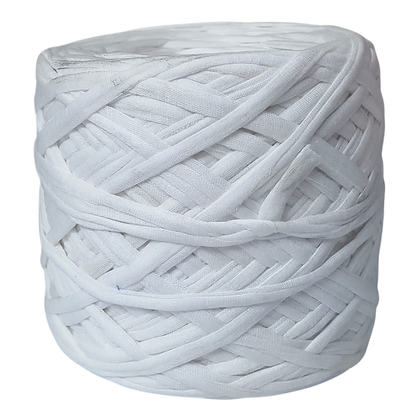 Knitsilk Flexi T-Shirt Yarn – 450g Super Chunky Recycled Cotton Blend –White – Soft, Durable, Eco-Friendly Bulky Yarn for Knitting, Crochet, Macramé & DIY Crafts | 130+ Yards