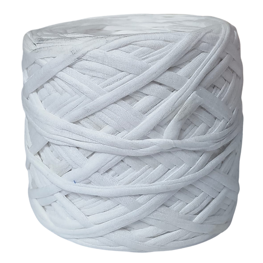 Knitsilk Flexi T-Shirt Yarn – 450g Super Chunky Recycled Cotton Blend –White – Soft, Durable, Eco-Friendly Bulky Yarn for Knitting, Crochet, Macramé & DIY Crafts | 130+ Yards