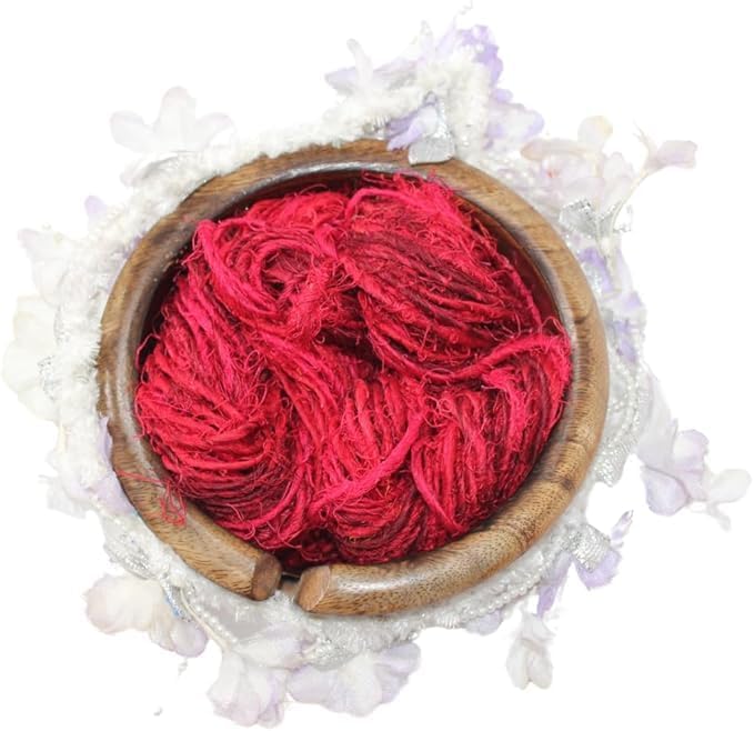Knitsilk linen yarn, Red