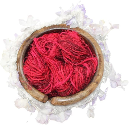 Knitsilk linen yarn, Red