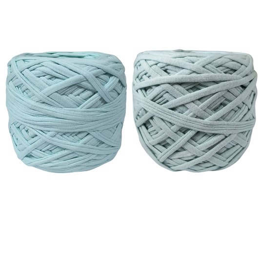 Knitsilk Flexi T-Shirt Yarn – 450g Super Chunky Recycled Cotton Blend –Mint green– Soft, Durable, Eco-Friendly Bulky Yarn for Knitting, Crochet, Macramé & DIY Crafts | 130+ Yards
