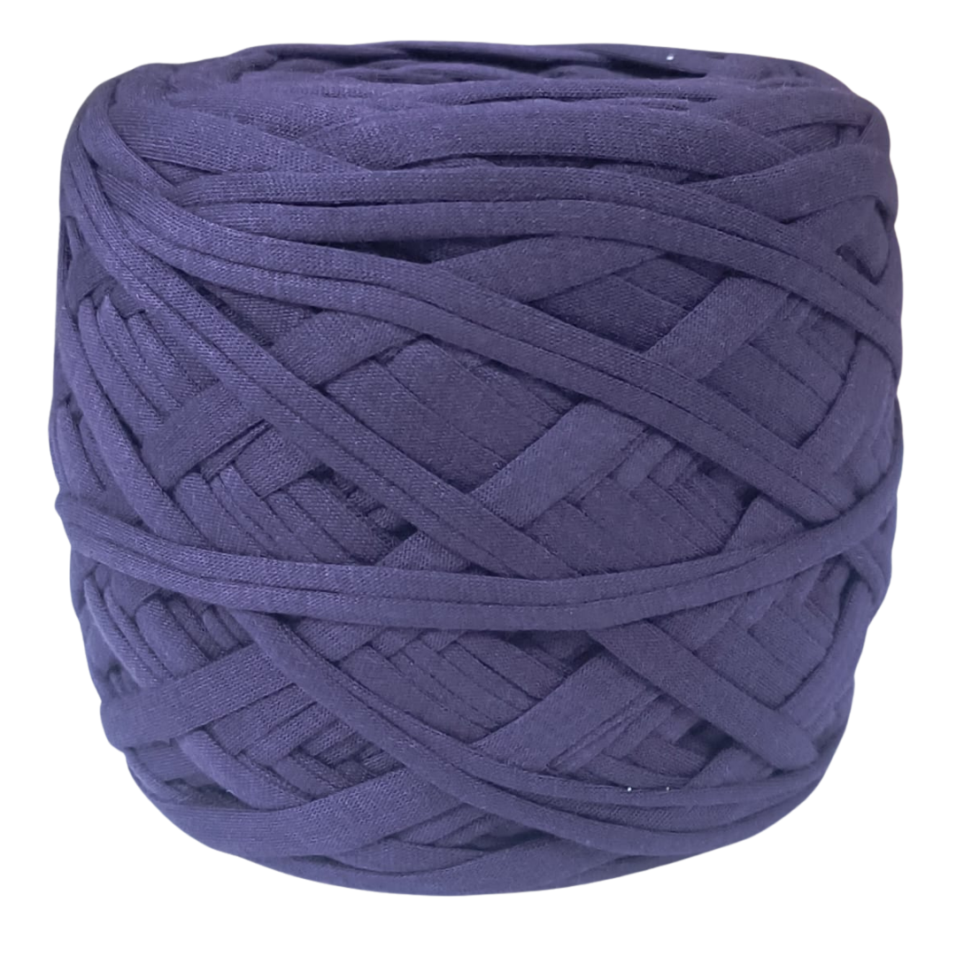 Knitsilk Flexi T-Shirt Yarn – 450g Super Chunky Recycled Cotton Blend –Dark purple– Soft, Durable, Eco-Friendly Bulky Yarn for Knitting, Crochet, Macramé & DIY Crafts | 130+ Yards