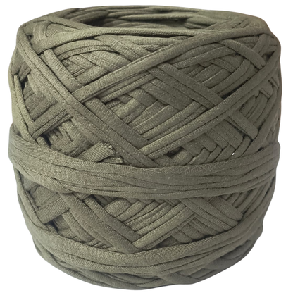 Knitsilk Flexi T-Shirt Yarn – 450g Super Chunky Recycled Cotton Blend –Moss green– Soft, Durable, Eco-Friendly Bulky Yarn for Knitting, Crochet, Macramé & DIY Crafts | 130+ Yards