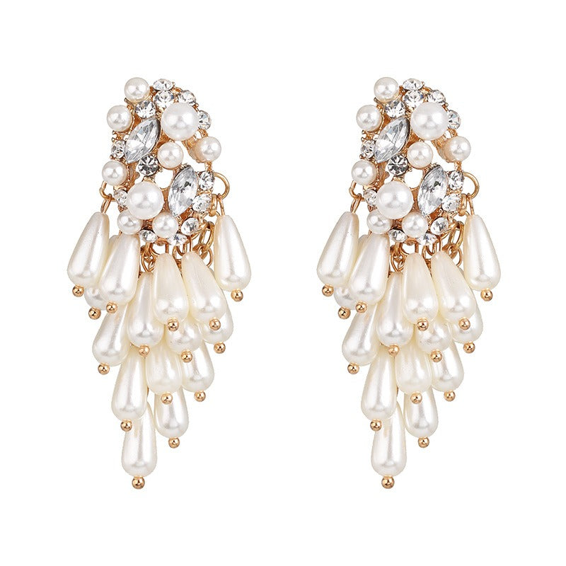 Pearl Water Drop Ear Cuff Earrings — Alloy, Versatile & Elegantly Feminine