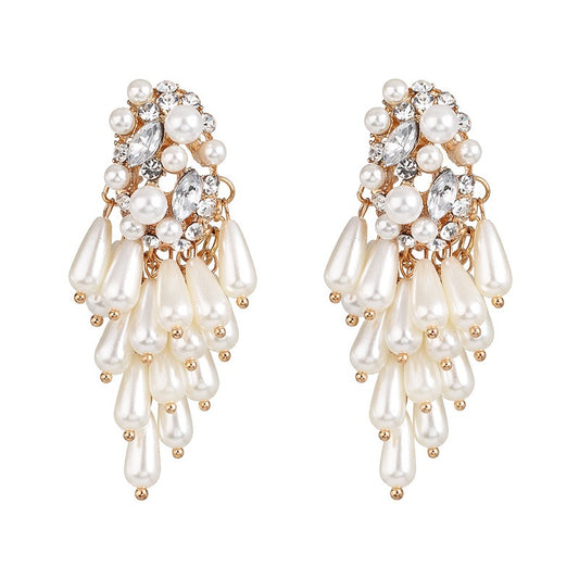 Pearl Water Drop Ear Cuff Earrings — Alloy, Versatile & Elegantly Feminine