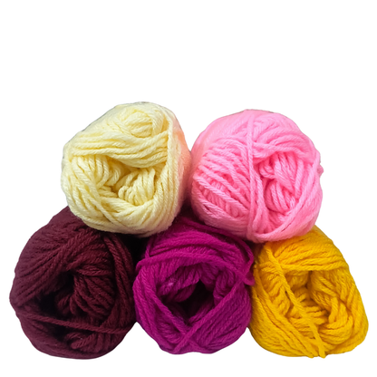 Knitsilk Babysoft – 4‑Ply Acriwool Yarn (Pack of 5, 20g Ball x 250+ Yards Each Ball) | Assorted- 5 Colors