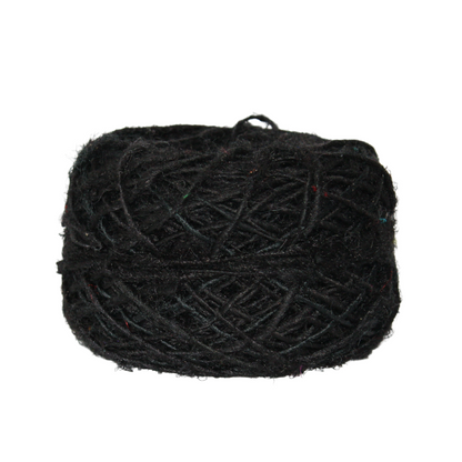 Knitsilk Recycled Sari Silk Yarn - Black | 85 Yards | 100g | 1 Gum Ball