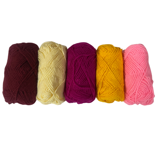 Knitsilk Babysoft – 4‑Ply Acriwool Yarn (Pack of 5, 20g Ball x 250+ Yards Each Ball) | Assorted- 5 Colors