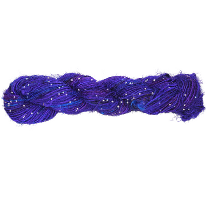 Knitsilk Recycled Sari Silk Beads Yarn – Purple | 100g, 80+ Yards