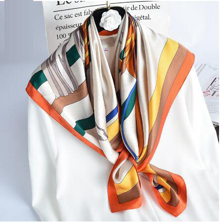Mulberry Silk Square Scarf — European Style, 88×88 cm, All-Season Luxury