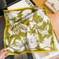Printed Mulberry Silk Square Scarf — Vibrant Colours, Spring & Autumn, 53×53 cm