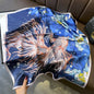 Goldfish & Peony Silk Square Scarf | Chinese Art Mulberry Silk | 68×68cm