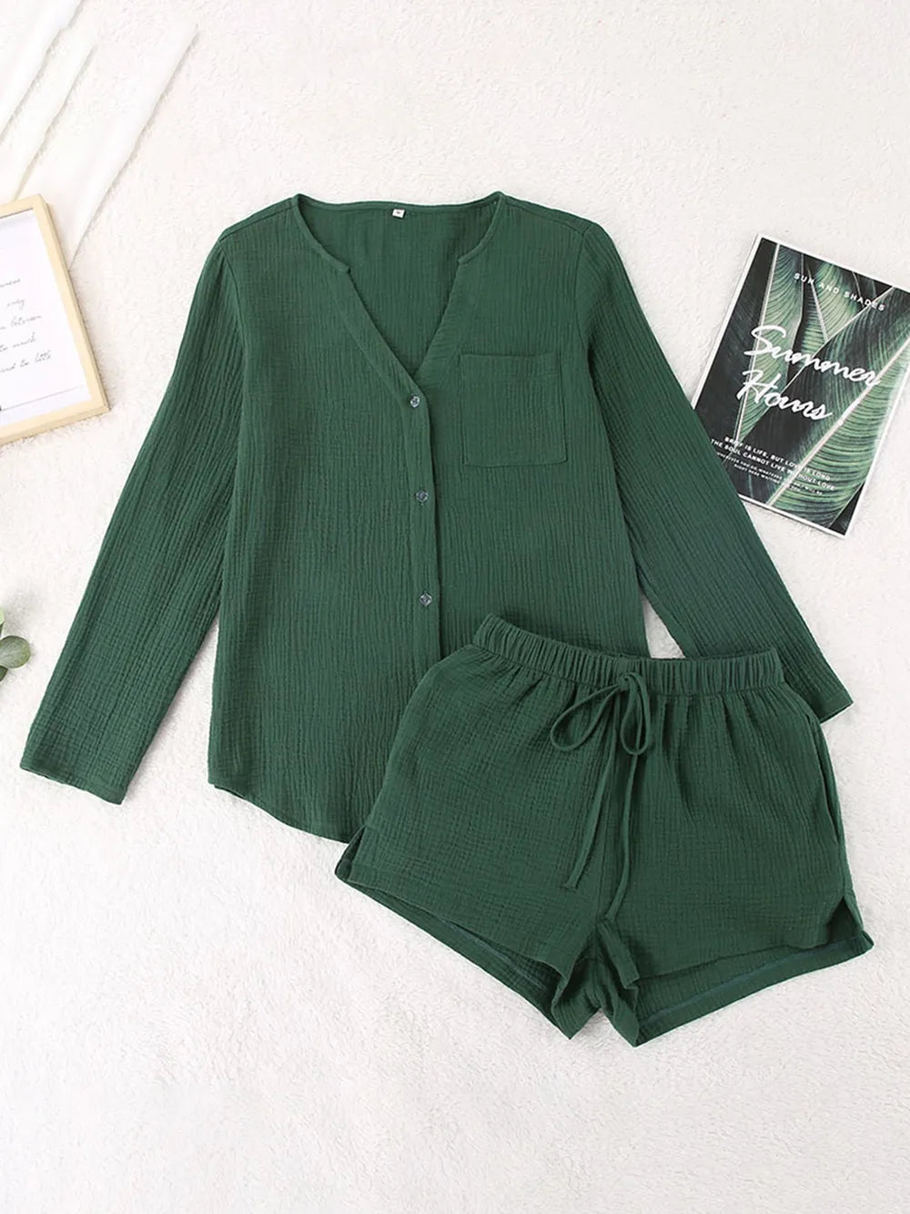 Ladies' Cotton Gauze Summer Pyjama Set — Lightweight Two-Piece Loungewear