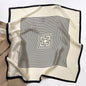 Mulberry Silk Striped Square Scarf — Dual-Purpose, Professional & Elegantly Versatile, 70×70 cm