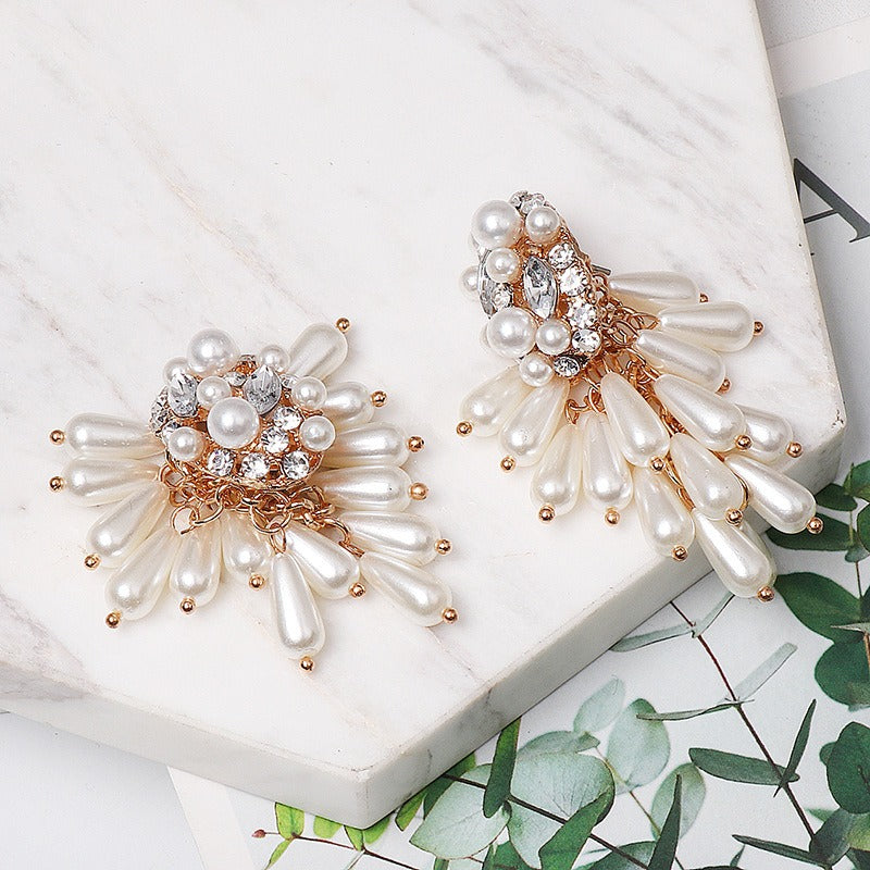 Pearl Water Drop Ear Cuff Earrings — Alloy, Versatile & Elegantly Feminine